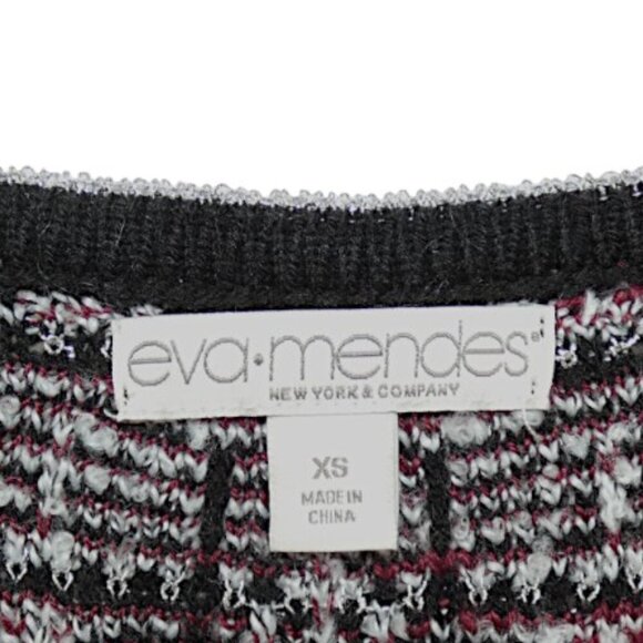 Eva Mendes Black Red Tweed Knit Mini Shift Dress Mod Academia Preppy XS Metallic - Picture 6 of 9